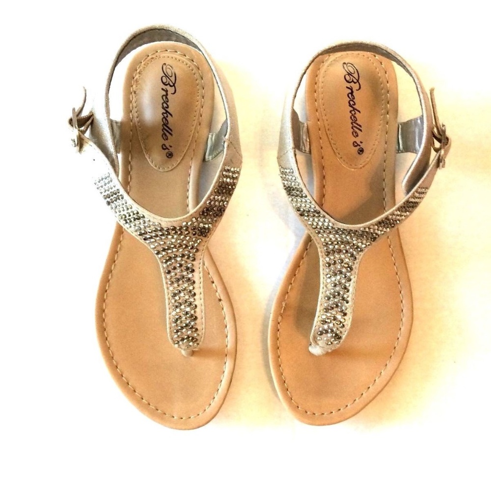 New SIlver Thong Sandals